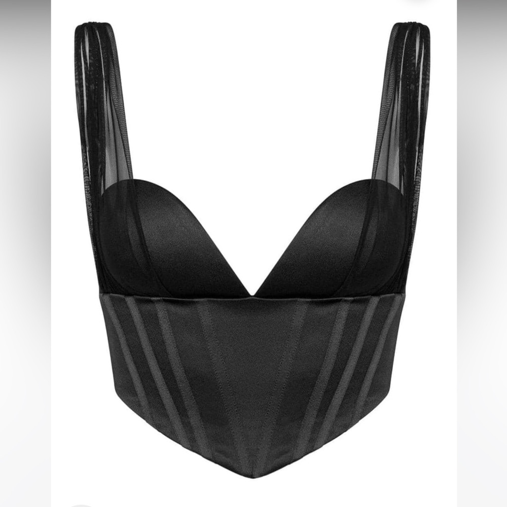 Leau Siren Satin Corset Crop Top
